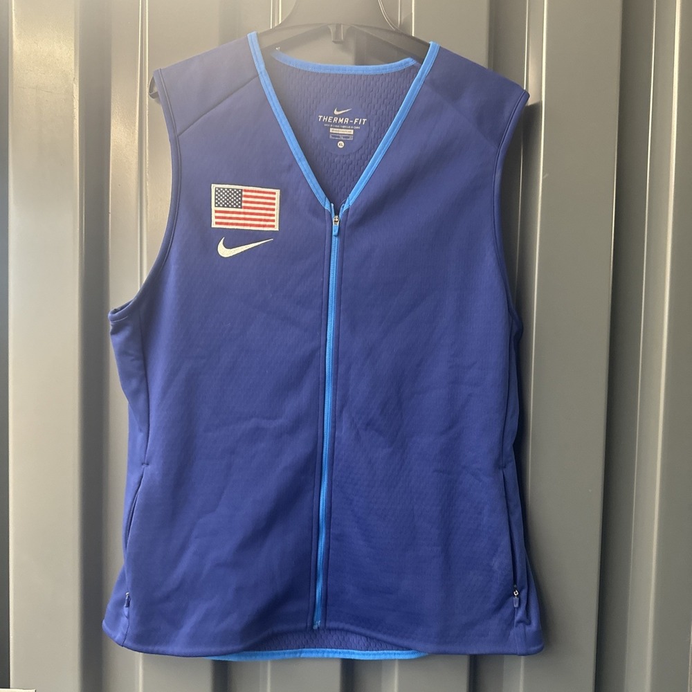 Nike Therma‑Fit Essential Vest Women's‎ L Blue  Running Zip Athleisure Jacket